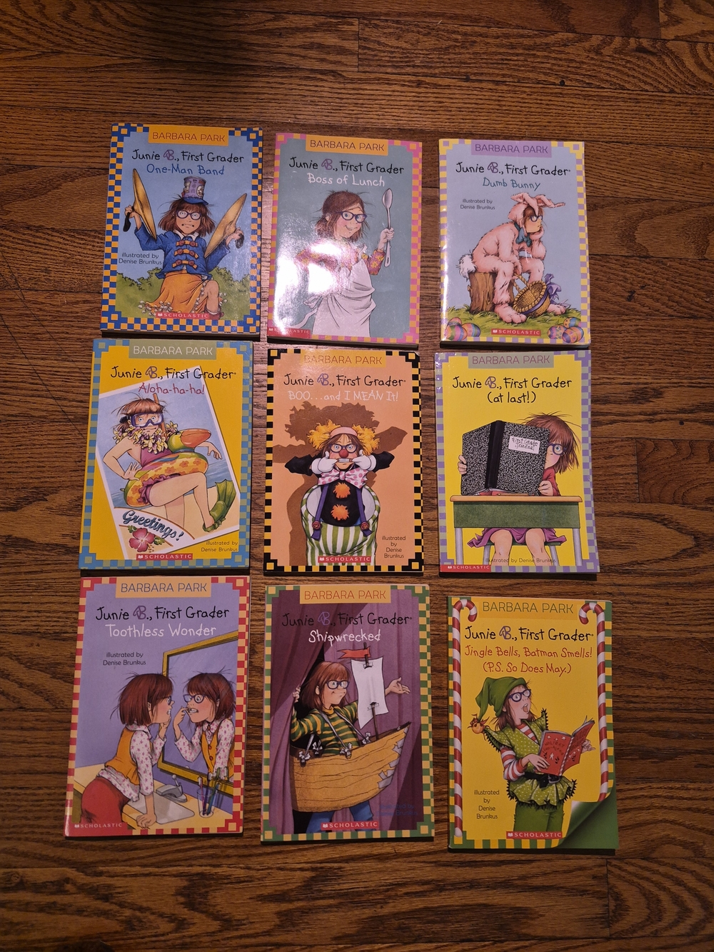 Scholastic Junie B., First Grader Book Lot – Bright Yellow, Pink, Blue Covers